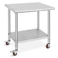 thumbnail image 1 of EDTara Stainless Steel Work Table with Wheels, Heavy Duty Kitchen Prep Workbench, NSF Commercial Table with Adjustable Undershelf for Hotel & Garage, 1 of 8