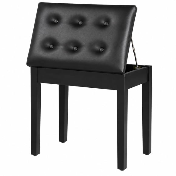 HOMCOM Piano Bench with Storage, Keyboard Bench, Black