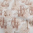 thumbnail image 1 of oneOone Polyester Spandex Brown Fabric Nautical Prints Sewing Craft Projects Fabric Prints By Yard 56 Inch Wide, 1 of 3