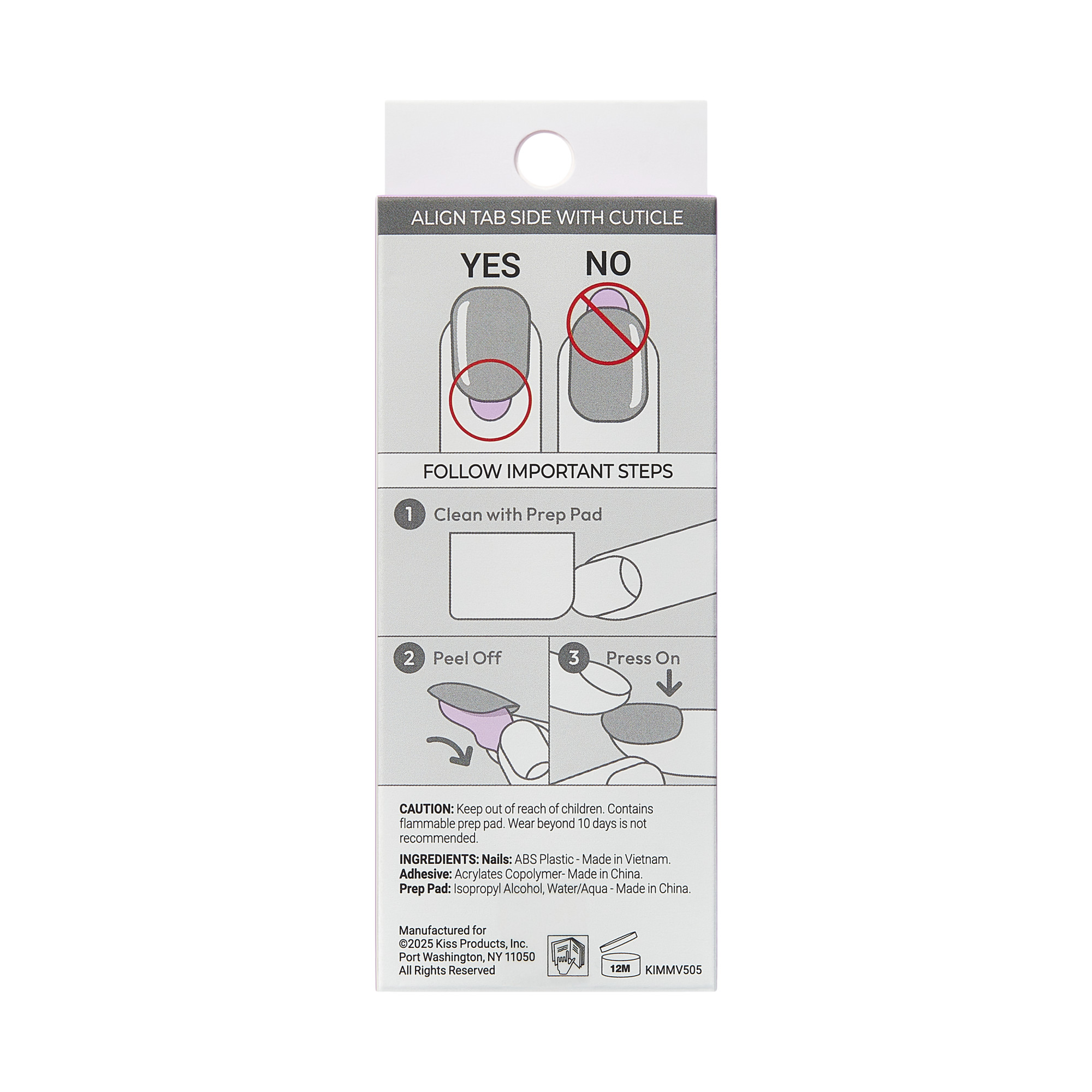 KISS imPRESS Nails - Glimpse, White, Coffin, Medium