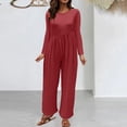 thumbnail image 1 of LSLJS Combinaison une Pièce d'Automne pour Femme à Manches Longues, Taille, Pantalon à Jambe Grand, Barboteuse Chic Ample Décontractée, 1 of 5
