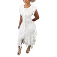 thumbnail image 1 of Gspmoly Robes Grande Taille pour Femmes aux Formes, Robe Décontractée Mode Aguichant Polyvalente Unie en Tricot Sans Manches à Franges, Robes d'Été pour Femmes jusqu'à 70 % de Rabais, 1 of 9