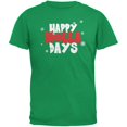 thumbnail image 1 of Chistmas Happy Holla Days Irish Green Adult T-Shirt, 1 of 1