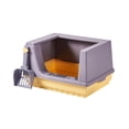 thumbnail image 3 of GROWTH TANK Cat Litter Box Litter Tray Bottom Detachable Semi Enclosed with Shovel Polished S, 3 of 9