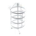 thumbnail image 2 of maskred Round Rotating Earrings Stand Holder Metal Stud Earring Display Rack 4 Layer Desktop Jewelry Hanger White, 2 of 8