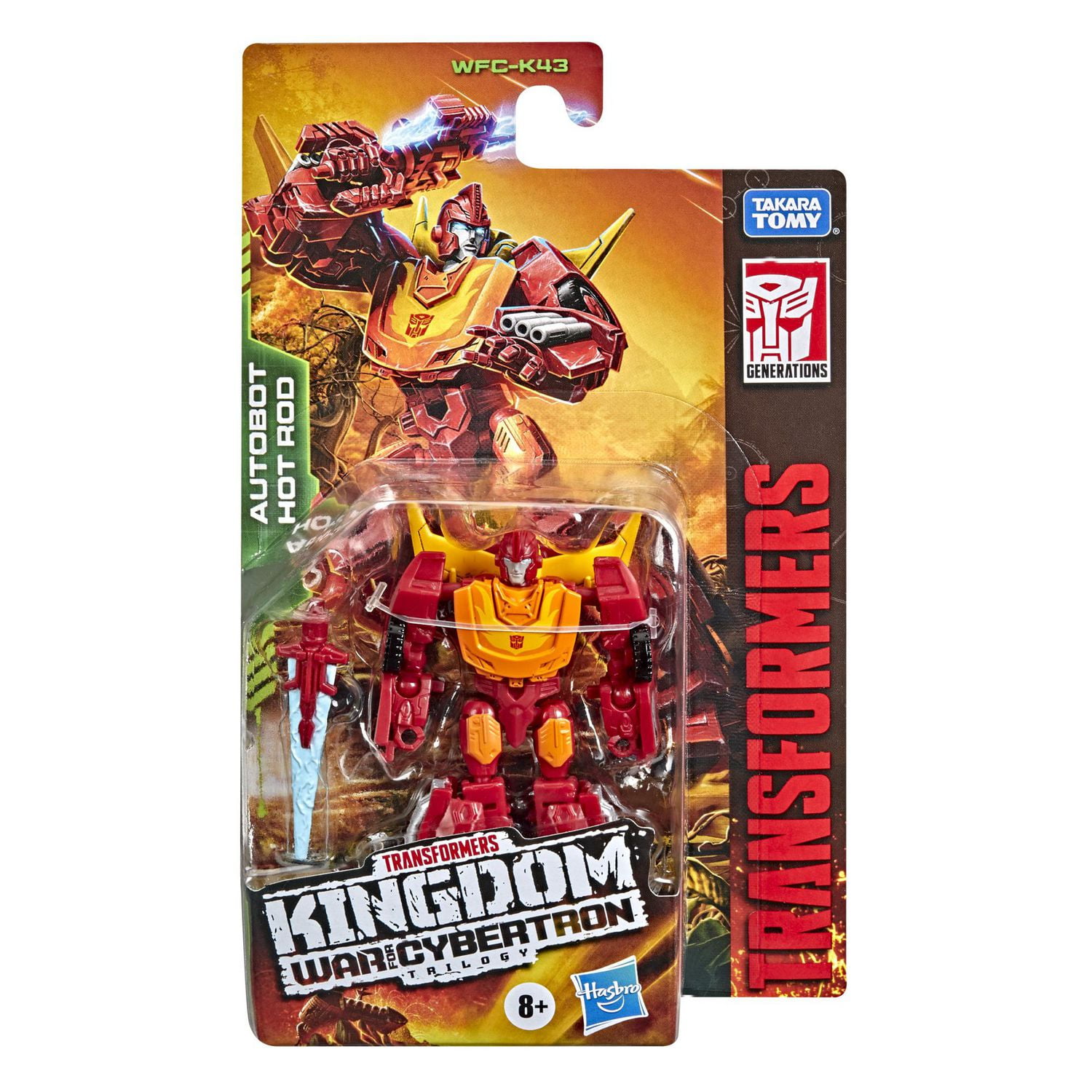 Transformers Generations War for Cybertron: Kingdom, figurine WFC-K43 Autobot Hot Rod classe Origine, pour enfants, à partir de 8 ans, 8,5 cm