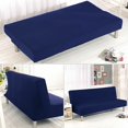 thumbnail image 3 of CHOK 2024 Topchancess Stretch Sofa Bed Cover  Folding Armless Sofa Cover All-Inclusive Futon Slipcover Solid Color  Purple, 3 of 6