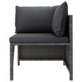 thumbnail image 2 of vidaXL 5 Piece Garden Lounge Set with Cushions Poly Rattan Grey, 2 of 5