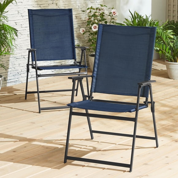 Chaises pliantes extérieures en acier Greyson Mainstays, ensemble de 2, Grand Chaudron