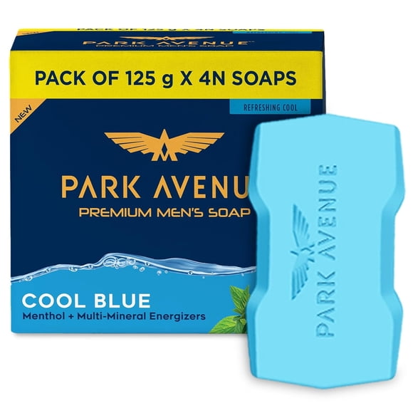 Park Avenue Savons pour Hommes de Qualité Supérieure, Bleu Froid, Menthol et Énergisant Minéral, 4,40 oz, Lot de 4