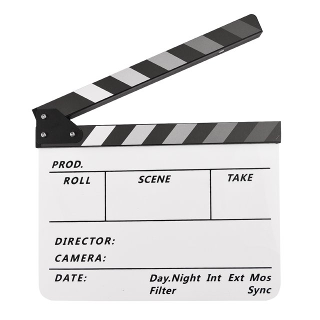 Acrylic Clapperboard Film Clapboard Movie Director's Slate Cut Action Scene