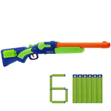 Adventure Force Double Fire Dart Blaster, Twin-Barrel Hinge-Action Design, Dual-Stage Trigger, Includes 6 Accu-Blast Darts, Shoots Up to 80 Feet, Ages 8+