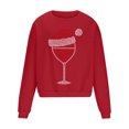 thumbnail image 4 of UVEASISHA Chandails de Mode pour Hommes de Noël, Imprimé de Verre de Vin, Col Rond, Chandail à Enfiler, Hauts Surdimensionnés Décontractés, Chandail Graphique de Noël, Soldes de Liquidation, Rouge 2TG, 4 of 5