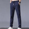 thumbnail image 1 of DPTALR Pantalon Long Classique Décontracté d'Été pour Homme, Coupe Ajustée, Uni, 1 of 3