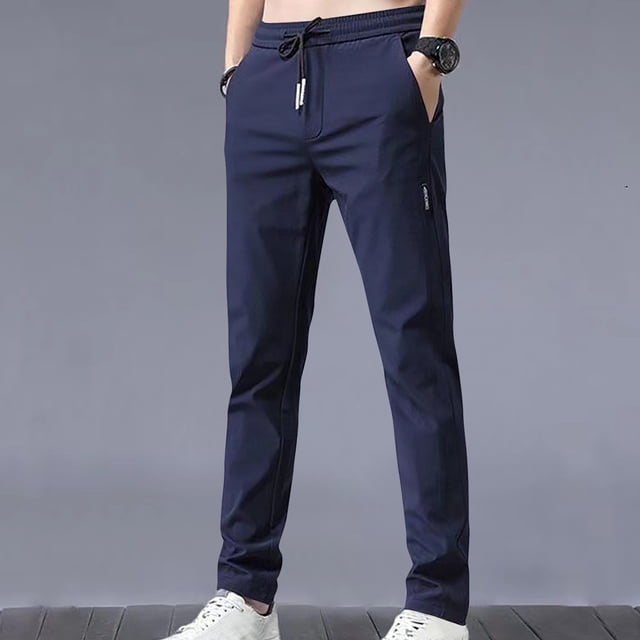 DPTALR Pantalon Long Classique Décontracté d'Été pour Homme, Coupe Ajustée, Uni