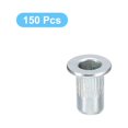 thumbnail image 3 of Unique Bargains M3 Rivet Nuts, 150 Pack Zinc Plated Carbon Steel Knurled Flat Head Threaded Insert Nuts, 3 of 5