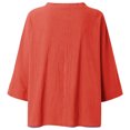 thumbnail image 3 of Four Seasons V-neck Casual Printed Three-quarter Sleeve Blouse, 3 of 7