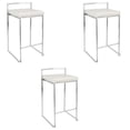 thumbnail image 1 of Heavenly Collection Black PU Stool with Stainless Steel Frame SET OF 3, 1 of 5