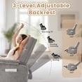 thumbnail image 3 of Korser Swivel Rocker Recliner Chair for Small Spaces Chenille for Living Room,Grey, 3 of 7