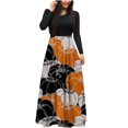thumbnail image 2 of Halloween TIMIFIS Mode Automnale pour Femmes Femmes Robe Longue à Manches Longues Ample Unie Robes Maxi Décontractées Longues Robe de Cocktail Robe de Fête Robe Trapèze Vintage Robes de Retour à la Maison, 2 of 5
