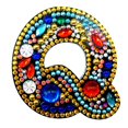 thumbnail image 1 of Christmas Letters Keychain 26 Letters Rhinestone Pendant, 1 of 8