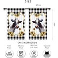 thumbnail image 3 of ORUYROP Farmhouse Cow Kitchen Curtains 55x39 Inch Rod Pocket Short Small Sunflower Farm Animal Cattle Rustic Black White Buffalo Check Plaid Living Room Bedroom Window Drapes Treatment 2 Panel, 3 of 6