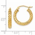 thumbnail image 3 of 14k Yellow Gold Mesh Hoop Earrings Round, 3 of 7