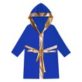 thumbnail image 3 of Raenseen Garçons Enfants Robe de Boxe à Manches Longues Uniforme Kick Boxe Art Martial Muay Thaï Entraînement à Capuche Bleu Royal 6, 3 of 5