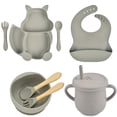 thumbnail image 1 of 8pcs Baby Feeding Set BPA-free Silicone Self-Feeding Baby Cutlery Set Infant Dinnerware Set, 1 of 10