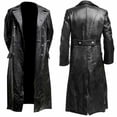 thumbnail image 1 of Veste de Moto en Cuir Slim à Capuche à Manches Longues Couleur Unie Décontractée Automne et Hiver pour Hommes, 1 of 6