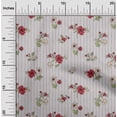 thumbnail image 1 of oneOone Tissu Georgette Viscose Rouge Clair Rayéfeuilles & Floral Matériel de Robe Imprimé Tissu au Mètre 42 Pouces de Large, 1 of 1