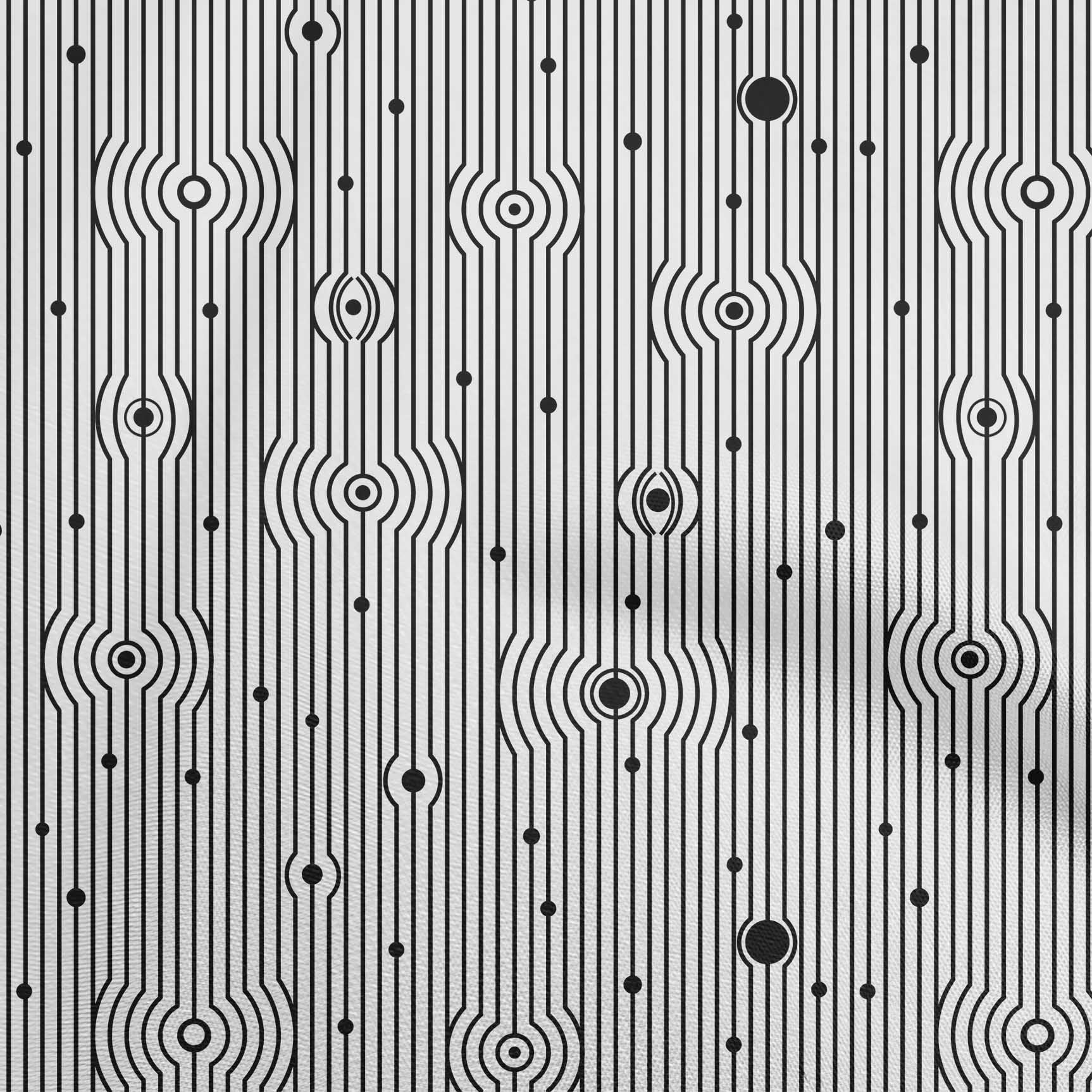 oneOone Polyester Spandex Black Fabric Stripes Dress Material Fabric Print Fabric By The Yard 56 Inch Wide