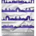 thumbnail image 1 of Soimoi Bleu Moss Tissu Georgette Monuments Indiens Tissu Imprimé Architectural 1 Yard 42 Pouces de Large, 1 of 3