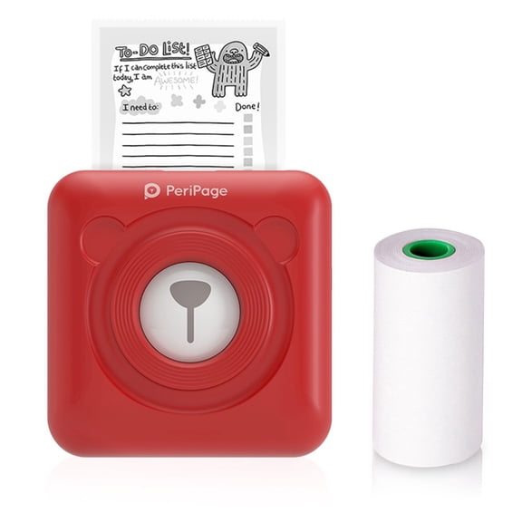 PeriPage Mini Pocket All-in-One Thermal Printer Wireless BT Picture Photo Label Memo Receipt Paper Printer AR Photo Function with USB Cable Support for Android iOS Smartphone Windows