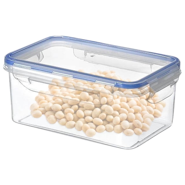 Transparent Plastic Food Storage Container Set | 4-Piece Airtight Kitchen Canisters with Locking Lids | Stackable Dry Food & Baking Ingredients Organizer