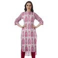 thumbnail image 1 of Moomaya Kurti en Coton à Col Mandarin pour Femmes, Longueur Genou, Imprimées, Robes Grande Taille, 1 of 6