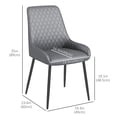 thumbnail image 3 of HOMCOM Dining Chairs Set of 4, PU Leather Kitchen Chairs with Steel Legs, 3 of 10