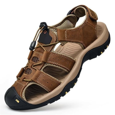 New Leather Sandals Mens Outdoor Wading Leisure Sports First Layer Cowhide Beach Shoes