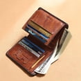 thumbnail image 3 of Portefeuille pour Hommes en Cuir Véritable RFID Antivol Multifonction Rétro Grande Capacité Pliable Porte-Cartes - Brun, 3 of 6