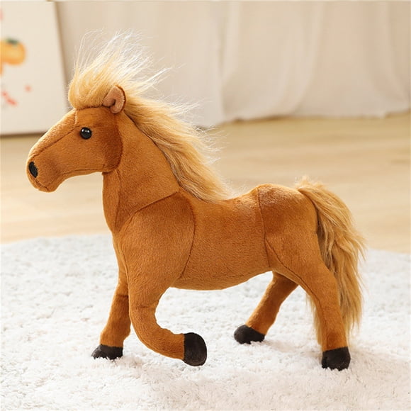 Simulated Horse Doll Toy White Horse Brown Horse Christmas Gift Sofa Furniture Decoration, Czzoypi Under $5! Simulated Horse Doll Toy White