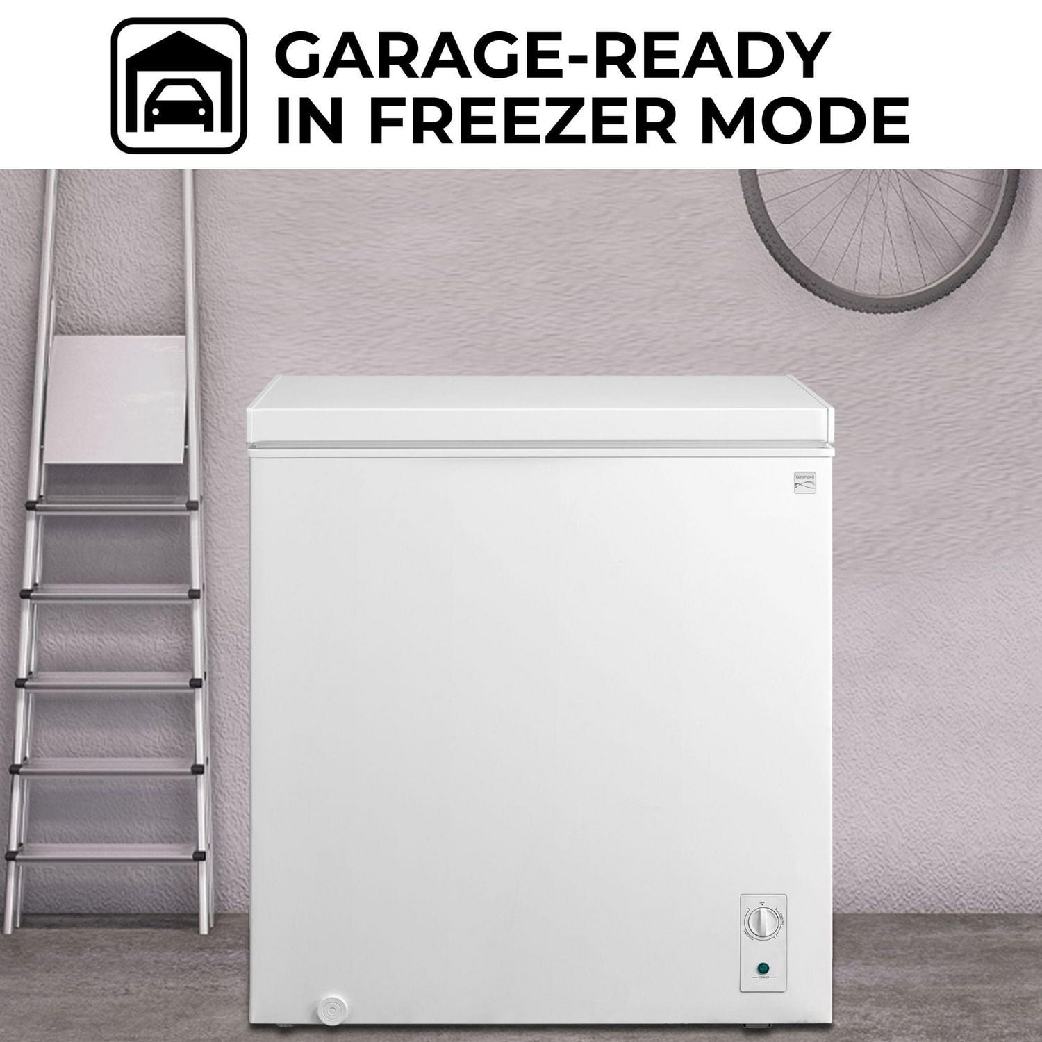 Kenmore Congélateur/Réfrigérateur Coffre Convertible 7 pi³, 198L, Prêt pour le Garage, Dégivrage Manuel, Écoénergétique, Blanc