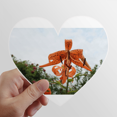 thumbnail image 1 of Orange River Lily Art Deco Fashion Heart Vinyl Sticker Bicycle Bottle Decal, 1 of 3