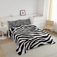 thumbnail image 3 of Erosebridal Zebra Print Bedding Full Comforter Set, Farmhouse Animals Down Comforter, Geometry Stripe Decor, Reversible, 3 of 7