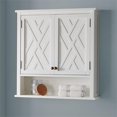 thumbnail image 3 of Coventry Wall Mounted White Wood Bath Storage Cabinet with Open Shelf, 3 of 9