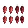 thumbnail image 4 of relayinert 8pieces Tree Decoration Eye-catching Pine Cone Decorations For Festive Wine Red 5Set, 4 of 6