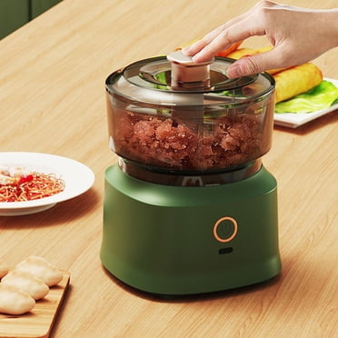 HOARBOEG Electric Garlic Chopper, Portable Mini Food Processor, Wireless Vegetable Masher with USB Charging, Garlic Masher Mincer for Onions Meat Spices 350ML Kitchen Supplies Clearance Green
