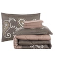 thumbnail image 2 of Marina Decoration Ultra Soft Luxury Fluffy Goose Down Alternative Bed in a Bag Bedding Printed Comforter Set Includes Sheet Set, Taupe Floral Paisley Pattern, 2 of 3