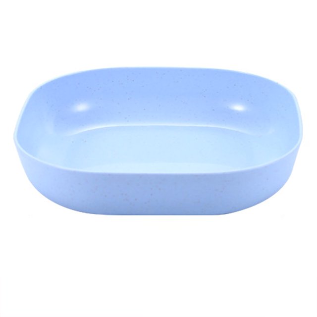 Dinner Plate Tableware Wheat Straw PP Dinnerware For Dish Fruits Serving Sauce DippingDeep Square Blue