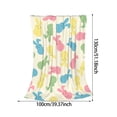 thumbnail image 2 of ERK 1Pcs Easter Day Rabbit Throw Blanket Cozy Colorful Bunny Fleece Blanket Happy Easter Rabbit For Indoor Warm Flannel Bedding Throw For Couch Sofa Bed, 2 of 5