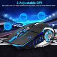 thumbnail image 3 of APPIE Wireless Gaming Mouse Rechargeable USB 2.4G Computer Mouse with 7 Colorful LED Lights, 3 Adjustable DPI, Silent Click, Ergonomic Optical Mice for PC Laptop Desktop Windows Mac, 3 of 10